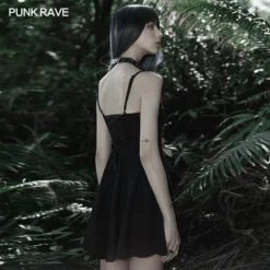 Ladies Punk Rave Iona Mini Dress Black