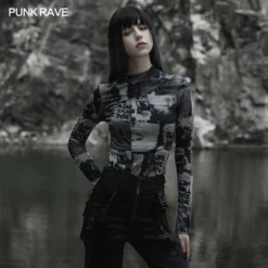 Punk Rave Sorcha Long Sleeve Top Grey