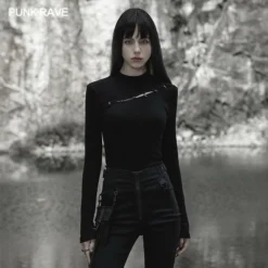 Punk Rave Sorcha Long Sleeve Top Black Ladies