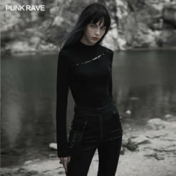 Punk Rave Sorcha Long Sleeve Top Black Ladies