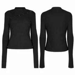 Punk Rave Sorcha Long Sleeve Top Black Ladies