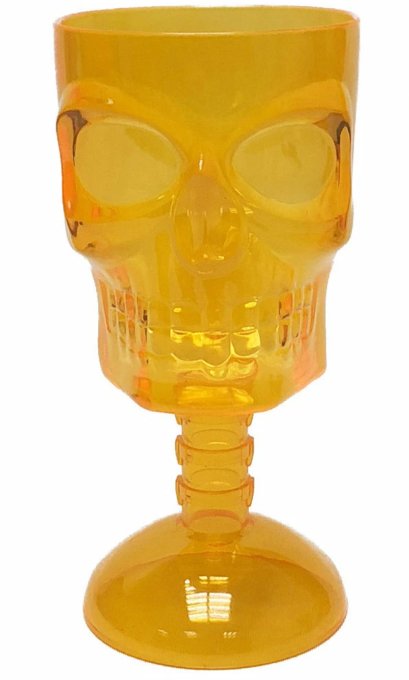 Gothic Orange Skull Wine Glass - Unique Homeware Gift 3 Homeware Gothic Gifts Orange Skull Wine Glass