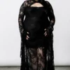 Killstar Phenomena Lace Maxi Dress Black Ladies