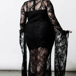 Killstar Phenomena Lace Maxi Dress Black Ladies