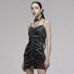 Ladies Punk Rave Silvia Plaid Bodycon Dress