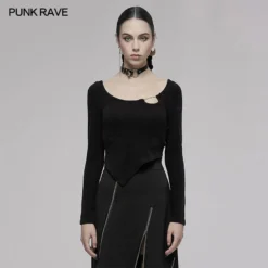 Ladies Punk Rave Ace Asymmetric Top