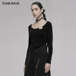 Ladies Punk Rave Ace Asymmetric Top