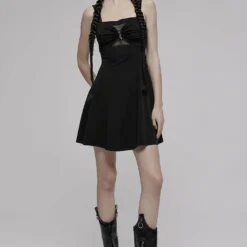 Ladies Punk Rave Amore Dress - Black