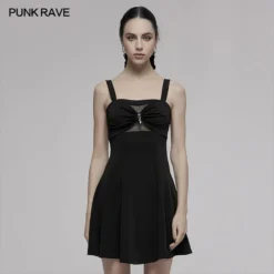 Ladies Punk Rave Amore Dress - Black