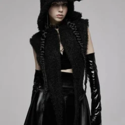 Punk Rave Batty Hooded Capelet - Black