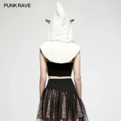 Punk Rave Batty Hooded Capelet - White