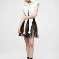 Punk Rave Batty Hooded Capelet - White