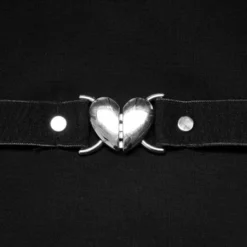 Punk Rave Beating Heart Crop Top - Black Ladies