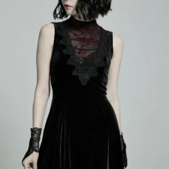 Punk Rave Britta Velvet Dress - Black