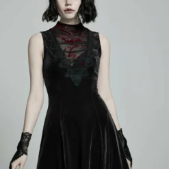 Punk Rave Britta Velvet Dress - Black