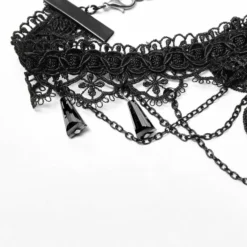 Punk Rave Crimson Gem Choker - Gothic Necklace Accessory for Women & Men 13 Accessories Punk Rave Crimson Gem Choker