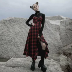 Ladies Punk Rave Delphi Tartan Dress