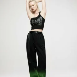 Punk Rave Fade To Green Trousers Ladies