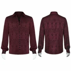 Punk Rave Kane Satin Jacquard Shirt - Red Ladies