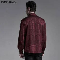 Punk Rave Kane Satin Jacquard Shirt - Red Ladies
