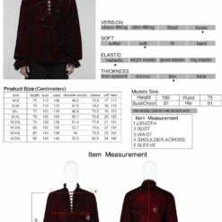 Punk Rave Mens Crushed Velvet Top - Red