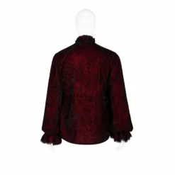 Punk Rave Mens Crushed Velvet Top - Red