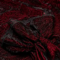 Punk Rave Mens Crushed Velvet Top - Red