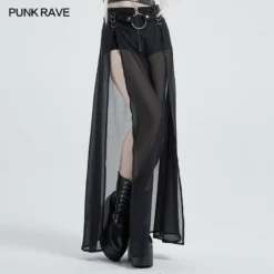 Punk Rave Chiffon Maxi Skirt With Integral Shorts Ladies