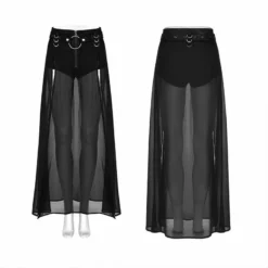 Punk Rave Chiffon Maxi Skirt With Integral Shorts Ladies