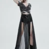 Punk Rave Chiffon Maxi Skirt With Integral Shorts Ladies