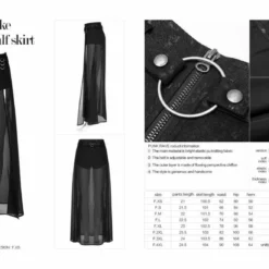 Punk Rave Chiffon Maxi Skirt With Integral Shorts Ladies