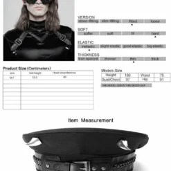 Punk Rave Men's Punk Military Hat | Gothic Steampunk Style Headwear 13 Punk Rave Mens Punk Military Hat
