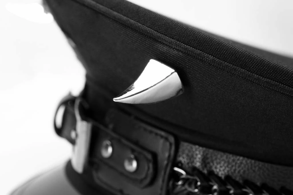 Punk Rave Men's Punk Military Hat | Gothic Steampunk Style Headwear 6 Punk Rave Mens Punk Military Hat