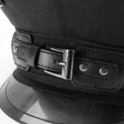 Punk Rave Men's Punk Military Hat | Gothic Steampunk Style Headwear 10 Punk Rave Mens Punk Military Hat