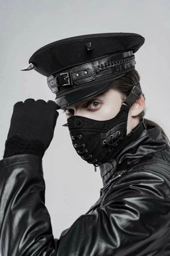 Punk Rave Men's Punk Military Hat | Gothic Steampunk Style Headwear 4 Punk Rave Mens Punk Military Hat