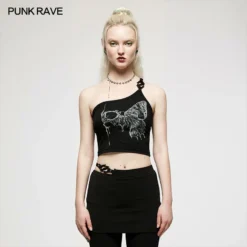 Punk Rave Nymph Crop Top - Printed