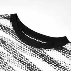Punk Rave Stripe Mesh Longline Tee Ladies