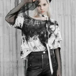 Ladies Punk Rave Sydney Tie-Dye Top - White