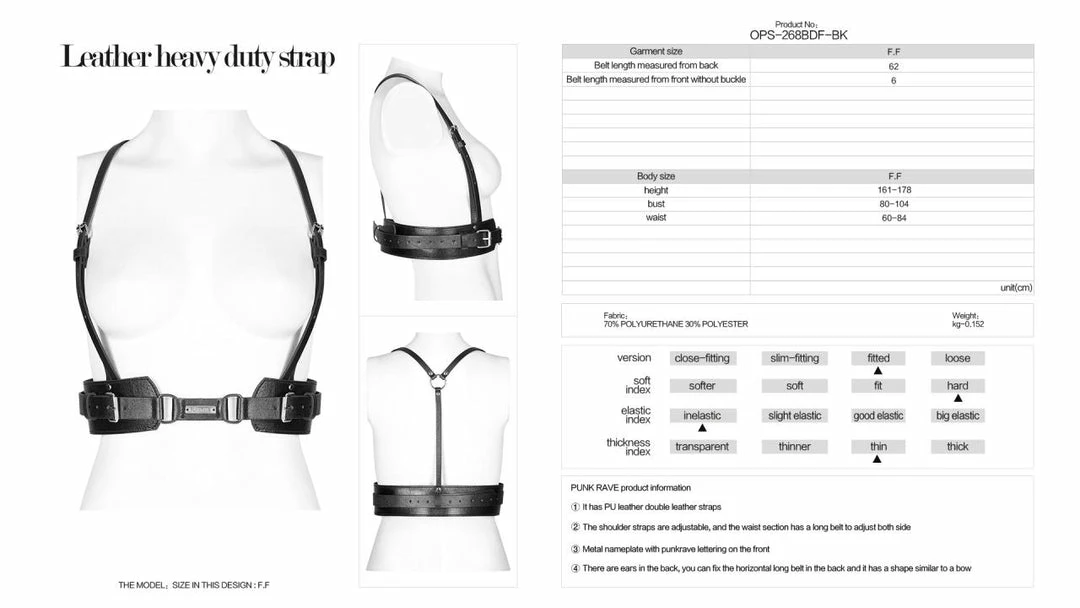 Punk Rave Thrice Harness - Gothic Accessories for Unique Style 7 Accessories Punk Rave Thrice Harness