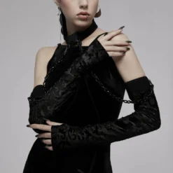 Accessories Punk Rave Noche Sleeves With Choker - Velvet Flocked