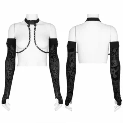 Accessories Punk Rave Noche Sleeves With Choker - Velvet Flocked