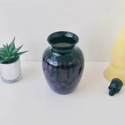 Weird & Wonderful Ceramics Purple Skull Curved Vase