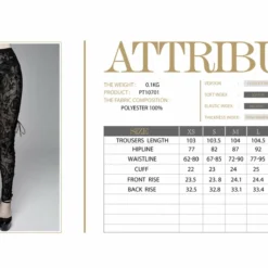 Devil Fashion Black On Black Velvet Embossed Baroque Leggings