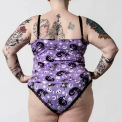 Killstar Purr Off Cami Top Plum Ladies