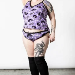 Killstar Purr Off Cami Top Plum Ladies