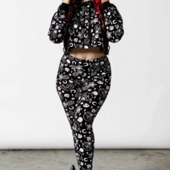 Killstar Purr Off Cropped Hoodie - Black