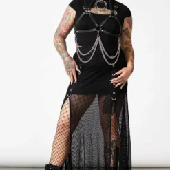 Killstar Paragon Fishnet Maxi Skirt
