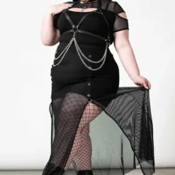 Killstar Paragon Fishnet Maxi Skirt