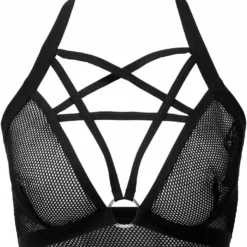 Killstar Possess Me Fishnet Bralet Black Ladies