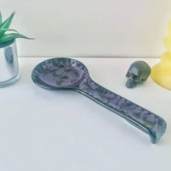 Weird & Wonderful Ceramics Purple Skull Large Spoon Rest